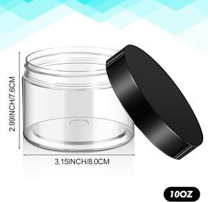 Frascos de Crema Cosmética Transparentes de PET de 60 ml, 100 ml, 200 ml, 250 ml con Tapa Negra de Rosca y Serigrafía Personalizada - Product Image 2