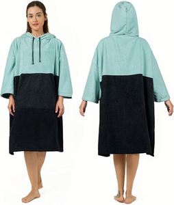 Toalla Poncho con Capucha para Adultos, 100% Algodón, Absorbente y de Secado Rápido, para Baño, Natación y Playa, Venta Directa de Fábrica - Product Image 1