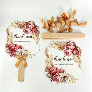 Abanico Nupcial Exclusivo con Diseño Atípico, Pigmentado y con Transferencia de Tinta, Estilo Ligneous Haft - Product Image 1