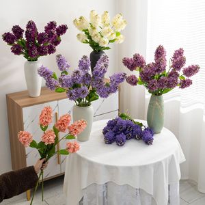 Fleurs artificielles de lilas Meng Jie, couleurs mélangées, fleurs pour vase, décoration de mariage écologique, matériau en caoutchouc souple - Product Image 1