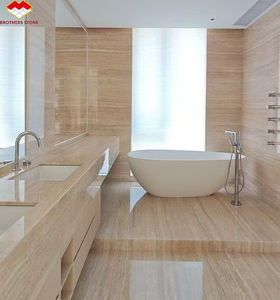 Losas <span class=keywords><strong>de</strong></span> mármol travertino beige personalizadas travertino natural <span class=keywords><strong>de</strong></span> Italia <span class=keywords><strong>Roma</strong></span> para panel <span class=keywords><strong>de</strong></span> pared <span class=keywords><strong>de</strong></span> baño interior diseño <span class=keywords><strong>de</strong></span> piso y fregadero - Product Image 4