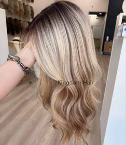 Perruque en dentelle de luxe sans colle et sans couture, couleur blonde cendrée balayage européenne, best-seller, avec filet diamant pour femmes souffrant de perte de cheveux - Product Image 3
