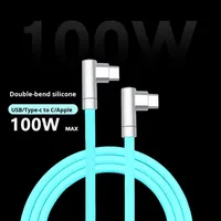 Câble USB-C vers USB-C 240W à Angle Droit, Câble de Charge Rapide en Silicone Souple Type-C pour iPhone 15 16 17 18 Pro Max