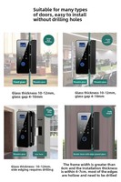 Serrure de porte KROVI Wi-Fi en alliage d'aluminium économique avec stockage cloud, contrôle par carte/empreinte digitale/mot de passe/application (application Tuya) – Grade C