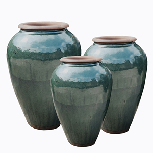 Grands pots de fleurs en céramique, résistants au gel, faits à la main, style rustique européen, pour centres commerciaux, jardins et décoration intérieure TERREN RT6600 - Product Image 2