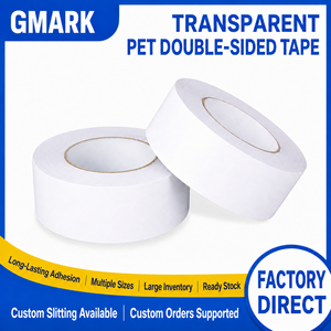 Nastro <span class=keywords><strong>Biadesivo</strong></span> <span class=keywords><strong>in</strong></span> PET Bianco Fornito dal Produttore, Senza Residui, Resistente alle Alte Temperature, Rotolo Grande Trasparente - Product Image 1