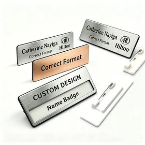Customized Hotel Name <b>Badge</b> <b>Pin</b> Blank Metal Resin Logo Custom Stainless Steel Laser Name Tag, Rectangular Staff Name Tag - Product Image 6