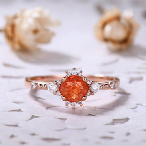 Anello di fidanzamento con pietra solare della fabbrica di gioielli anni 925 Shopping Online per anelli di promessa di pietre preziose per il matrimonio e la festa - Product Image 2