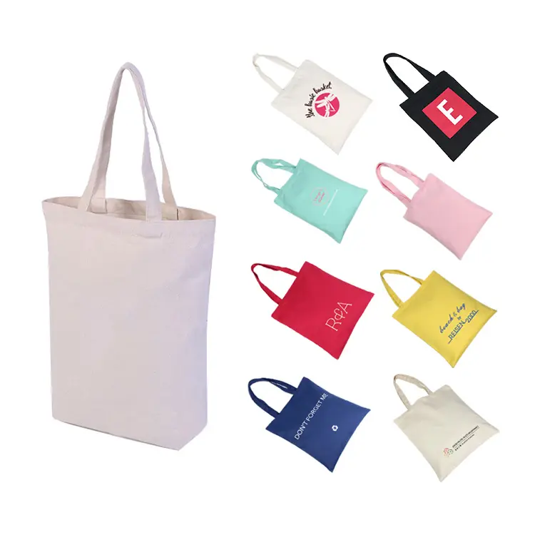 المهنية حقيبة تسوق مخصصة قابلة لإعادة الاستخدام 100% القطن قماش حمل حقيبة