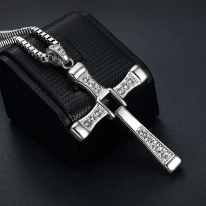 Collana con Catena a Maglia in Acciaio Inossidabile, Stile Dominic Torettos, Ciondolo a Croce per Uomo, Gioielli Sportivi - Product Image 3