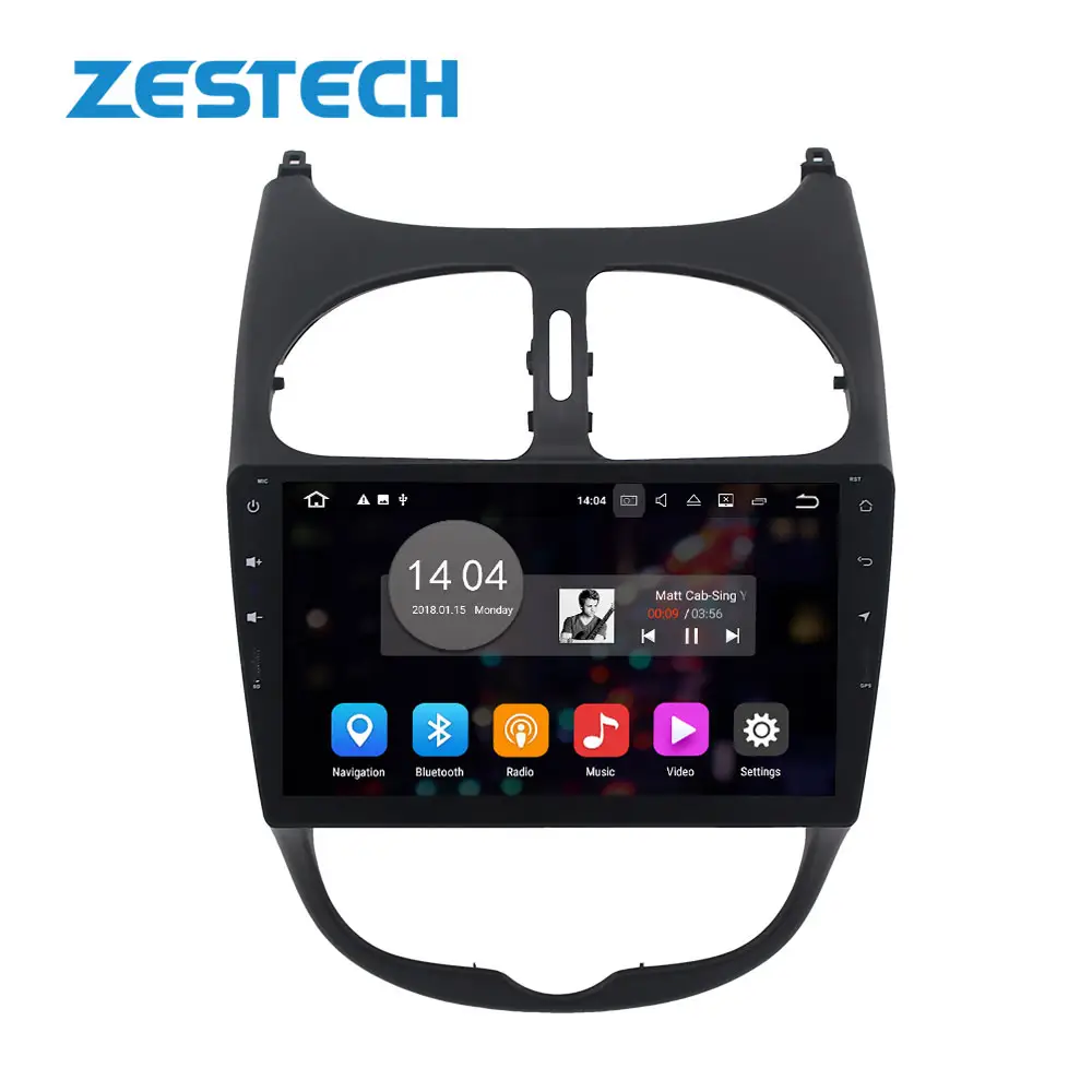 9 inch 2 din Android 10.0 Car DVD audio for Peugeot 206 with GPS DVD radio Multimedia System