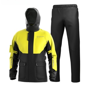 Ruban réfléchissant pour une utilisation nocturne Combinaison de pluie imperméable pour homme 2 pièces/ensemble Vêtement de pluie pliable pour le golf, la moto, la pêche - Product Image 3
