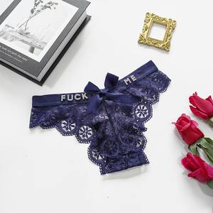 Tanga de Encaje Sexy Personalizada con Letra y Nombre, Tanga con Letra en la Espalda y Lazo, Tanga para Mujer Madura - Product Image 4