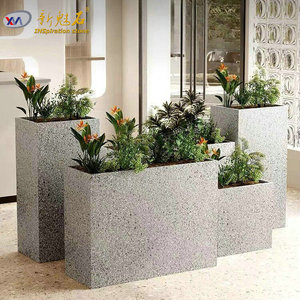 Nuevos Materiales de Construcción en Piedra, Jardinera de Terrazo Gris Claro, Hormigón de Alto Rendimiento para Espacios Públicos y Calles Comerciales - Product Image 2
