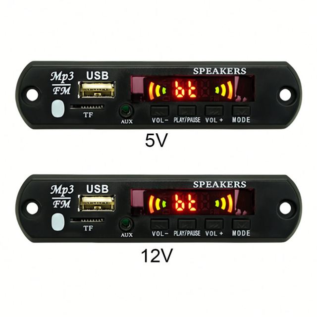 5/12V MP3 WMA Decoder Board USB TF FM Radio Bluetooth-Compatible 5.0 Audio MP3 Player Module with Remote Control for Car