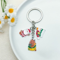 Pendentif créatif de vacances de dessin animé de porte-clés de père noël, pendentif d'homme de pain d'épice européen et américain à la mode