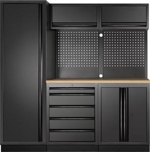 Armoire de rangement en métal noir avec portes, idées de rangement pour garage et solution de rangement de bureau - Product Image 2