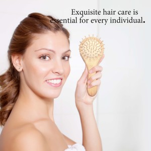 3 pezzi eco-friendly Set spazzola per capelli e pettine in bambù antistatico per massaggio del cuoio capelluto - Product Image 6