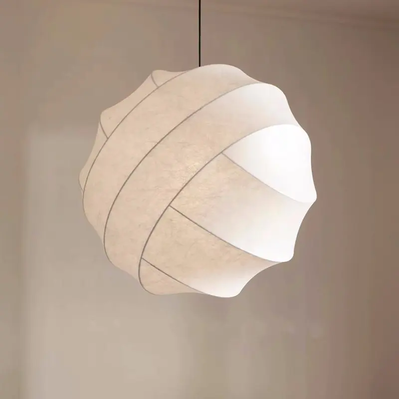 Nordic Noguchi Wabi Sabi Seidenstoff Anhängerlicht Retro-Kronleuchter einzigartiges Design Lampe Kunstdekoration Küche Inselbeleuchtung