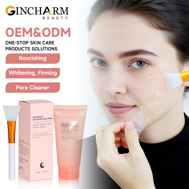 Hydrating Hydrogel Overnight Collagen Face Mask for Glowing Skin Care Pore Cleaner Paraben-Free Wrapping Peel Off Facial Mask