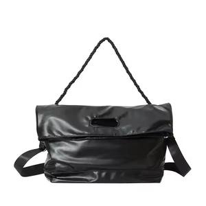 2024 Lady Retro Simple Fashion Bohemian Tote <b>Bag</b> <b>Large</b> Capacity Single Shoulder <b>Crossbody</b> PU PVC Zipper Hasp Portable Summer - Product Image 1