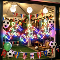 Lampe LED décorative en forme de ballon de football en plastique à ventouse pour chambre à coucher, événements et fêtes