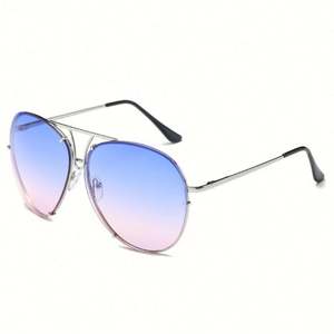 Gafas de Sol Extra Grandes con Logotipo Personalizado, Montura Redonda de Aleación para Mujer, Lentes Multicolores Degradados, Protección UV400 para Hombre y Mujer - Product Image 6