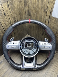 Volant sport <span class=keywords><strong>AMG</strong></span> en cuir et fibre de carbone pour <span class=keywords><strong>Mercedes</strong></span> Benz <span class=keywords><strong>C</strong></span> E S G GLE GLS GLC CLS W213 W222 W205 C63, nouvelle édition améliorée - Product Image 4