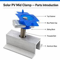 Supports d'installation de panneaux solaires de taille moyenne à grande, surface anodisée, colliers de fixation MID&END, montage de panneaux solaires vertical et horizontal