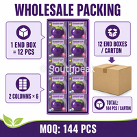 Southpeak Toy Vaseline Mangosteen Squishy Ball Glossy Purple Fruit Shape Soft Sensory Fidget Toy Green Leaf Cap Wholesale WS