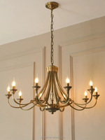 Lustre de style américain, lustre en cristal avec base en cuivre, pour salon, salle à manger, hôtel, personnalisable.
