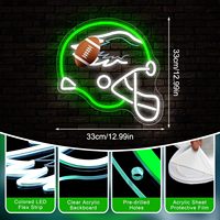 Team Merch Neon Acryl USB-betriebenes LED-Wandkunst-Dekor Leuchtschild Dimmbar, für Männerhöhle Spielzimmer Bar Club Party Fans