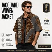 Veste Jacquard Zippée Personnalisée pour Homme Style Hip-Hop, Manteau Tissé en Tapisserie avec Décoration à Motifs en Tissu Toile pour le Printemps
