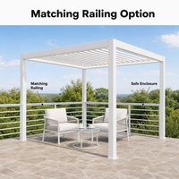 Pergola en aluminium résistante au vent de niveau 10, entièrement étanche, toit à lamelles motorisé, auvent d'ombrage pour patio extérieur
