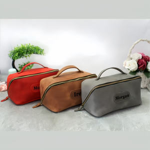 Nouveau design étui à cosmétiques de voyage en cuir suédé trousse de toilette organisateur de pochette de maquillage beauté personnalisé pour femmes - Product Image 2