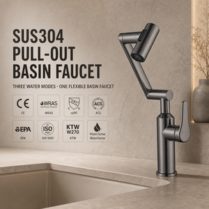 <span class=keywords><strong>Rubinetto</strong></span> da Cucina Moderno Girevole a <span class=keywords><strong>1080</strong></span> <span class=keywords><strong>Gradi</strong></span>, Finitura Effetto Legno con Tre Modalità, per Lavabo Esterno Acqua Calda e Fredda - Product Image 1