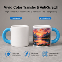 Tasse en céramique de 300 ml pour sublimation, modèle Chubby Fat, pour petit-déjeuner, thé au lait, latte, décoration de bureau, vente en gros Topjlh