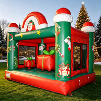 Castillo Inflable Personalizado, Casa de Brinco, Trampolín de Santa Claus para Decoración Navideña, Fiesta