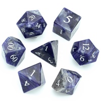 Pour Udixi Logo personnalisé RPG Donjons et Dragons Blue-Vein Gemstone Dice Game Set Polyhedral