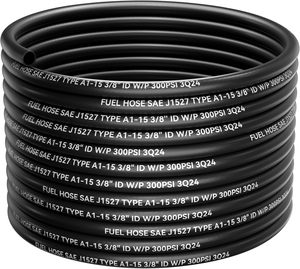 Tuyau de carburant marin 3/8'' SAE J1527 Type A1-15, Conduite d'<span class=keywords><strong>alimentation</strong></span> en caoutchouc standard pour navires et équipements marins (3/8'', 25 pieds) - Product Image 1