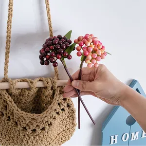 Fleurs artificielles <span class=keywords><strong>en</strong></span> forme de branche de haricot, plantes vertes, vente <span class=keywords><strong>en</strong></span> gros, décoration de mariage, artisanat, fabricant, fruits, baies, fleurs <span class=keywords><strong>en</strong></span> soie, plantes - Product Image 3