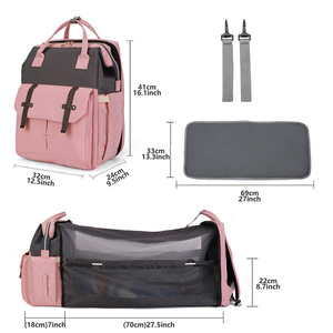 Baby Diaper Bag <strong>Backpack</strong> With Diapers Changing Station Mummy Bag <strong>Backpack</strong> With Sunshade Mosquito Net Foldable Baby <strong>Bed</strong> - Product Image 5