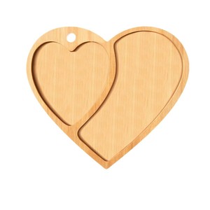 Plateau de service en bambou en forme de cœur, plateau en bois pour le pain, le fromage et les en-cas pour la Saint-Valentin, pour les fêtes de mariage - Product Image 5