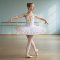 Robe de Ballet Tutu pour Filles Vêtements de Danse pour Enfants Costumes de Robe de Ballet pour Filles Justaucorps de Danseuse Vêtements de Danse