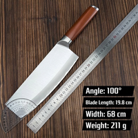 Couteau de cuisine pour femme, couteau de chef en acier inoxydable, 7,5 pouces, outil de découpe et de hachage de la viande