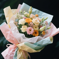 Emballage de thé floral de spécialité écologique 28 couleurs 50 pièces 17 g/m² papier de couleur double face pour décor de cadeau de fleuriste bas quantité minimale de commande