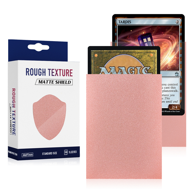 New 1000pcs Premium Tournament Grade  Standard Size Trading Card Sleeves 66x91 Matte Rose Golden Rough Textured Consistently