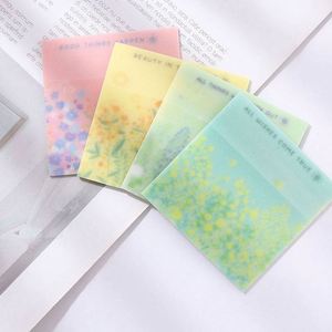 HengXin <b>Sticky</b> <b>Note</b> Transparent With Shining Lucky Flowers Stationery Memo Pad Creative School Supplies - Product Image 1