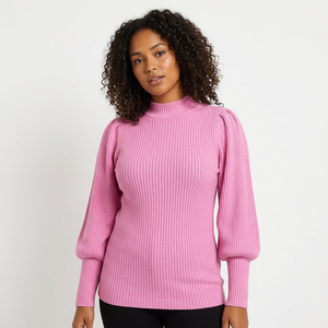 Qualité excellente, respirant, manches longues, col haut, mélange viscose, nylon, polyester, longueur standard, pour femmes. - Product Image 2