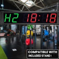 Horloge de gym Jhering avec affichage numérique de compte à rebours de 4 pouces pour entraînement en salle, grand minuteur de fitness
